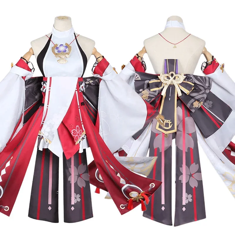 Yae miko cosplay spiel kostüm genshin impact cosplay frauen sexy kleid perücke zubehör anzug halloween weihnachts kostüme kleidung