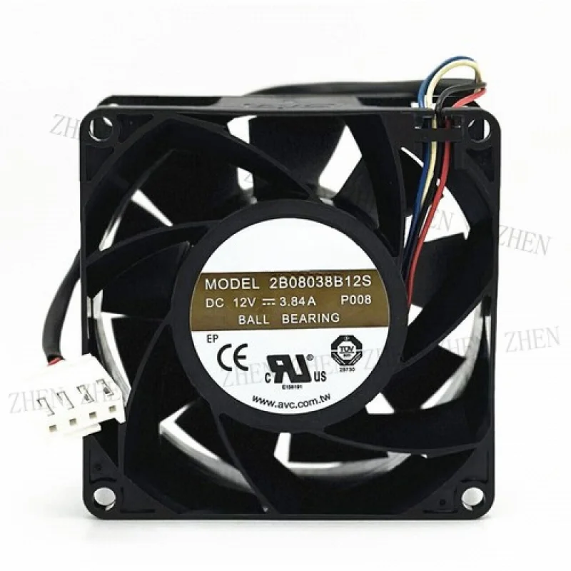 

Y for AVC 2B08038B12S 12V 3.84A 8038 8CM 4-pin PWM server high air volume fan