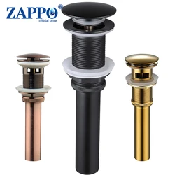 ZAPPO Basin Sink Pop Up Drain Valve For Bathroom New Drain Stopper Bath Fixture Brass Set Black Chrome Washbasin Bounce Filter