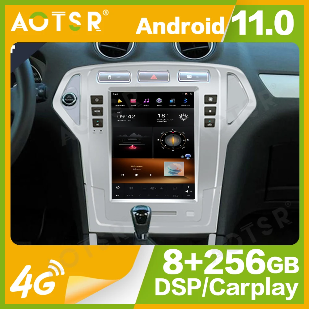 10.4'' Qualcomm 8 core For Ford Fusion Mondeo 2007-2010 Car Radio Multimedia Player Android 11 Auto GPS Navi Wireless Carplay