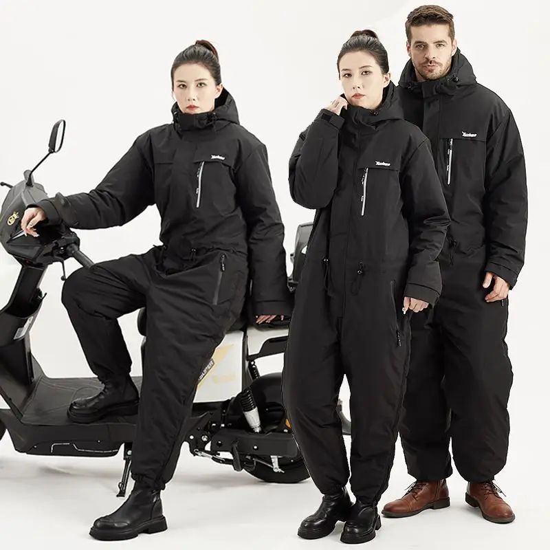 Cold-Proof Men's Women's One-Piece Outdoor Waterproof Windproof Snowboarding Suit Cycling Suit Fishing Suit 라이딩 방한복