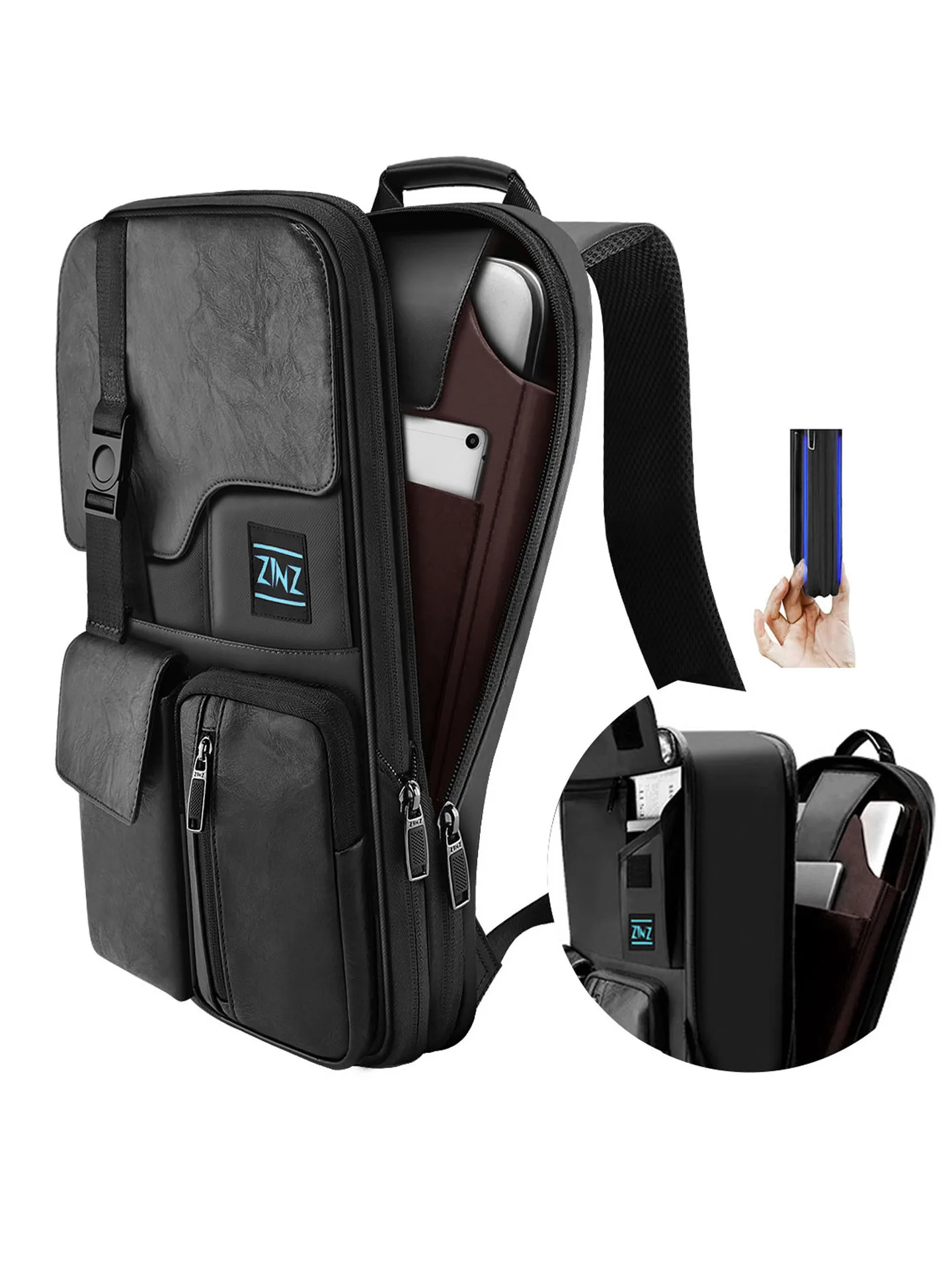 

Ultra-Thin Lightweight Men's Laptop Bapa Large Capaci 5-Inch Cuter Bag Student Bookbag Casual Simple Sle Dual o...