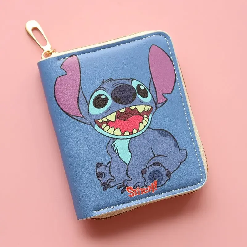 Disney-Portefeuille Stitch pour enfants, sac à main Kawaii, sac fourre-tout, porte-monnaie, figurines d'anime, cadeau d'anniversaire pour fille, vente en gros