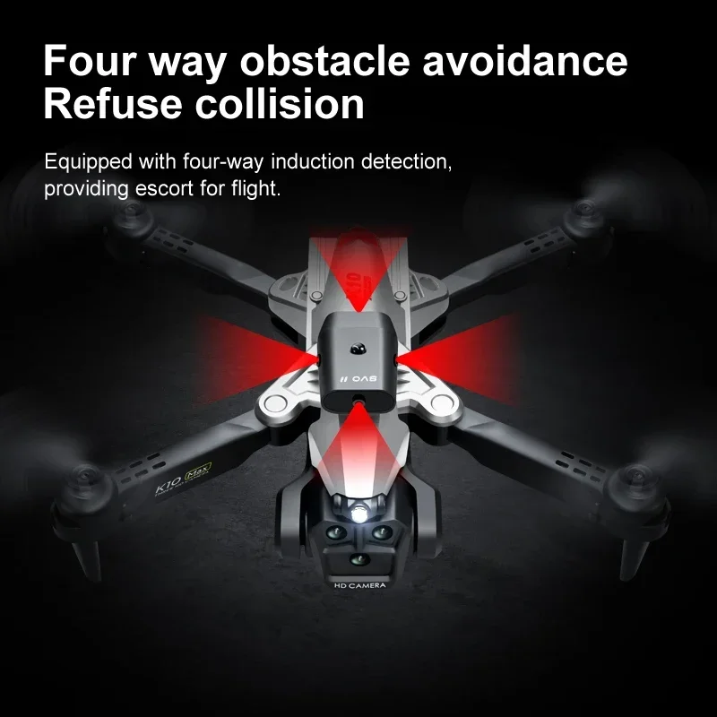 New K10MAX Drone Professional 360° All-round Obstacle Avoidance 8K HD Triples Camera ESC Positioning Remotes FPV Drone Kids Toys