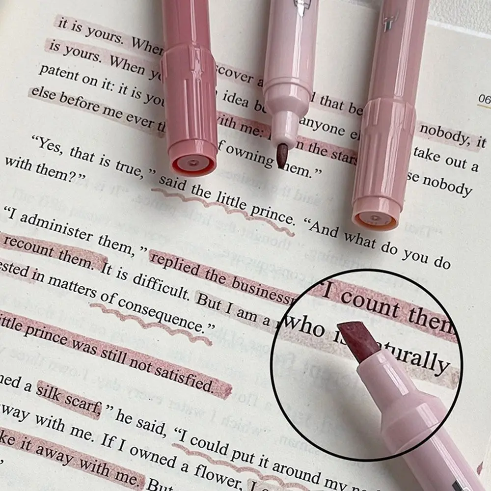 4pcs/set Dual Tip Highlighter Pens Gradient Pastel Chisel & Fine Tip Marker Pens Journaling Markers Journaling Notes