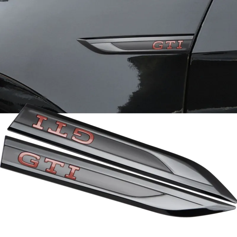 3D ABS GTI GTD Emblemat Błotnik Boczny Emblemat Naklejka Do Volkswagen VW Golf 4 Polo Jetta CADDY Mk6 Scirocco Polo 6R Touran