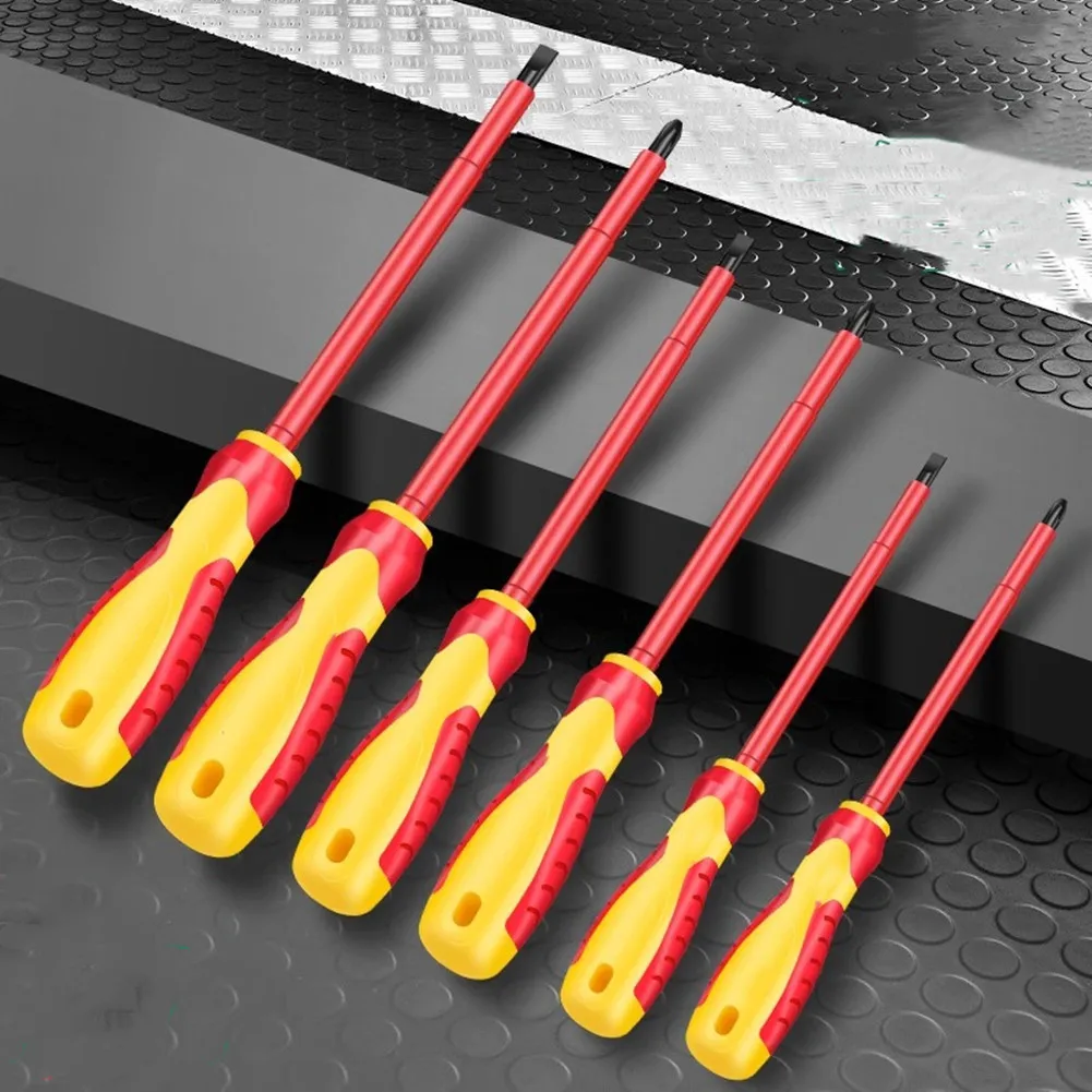 Изолированная отвертка Крестообразная отвертка с плоской головкой Многофункциональный электроинструмент Отвертка Инструмент для обслуживания электрика