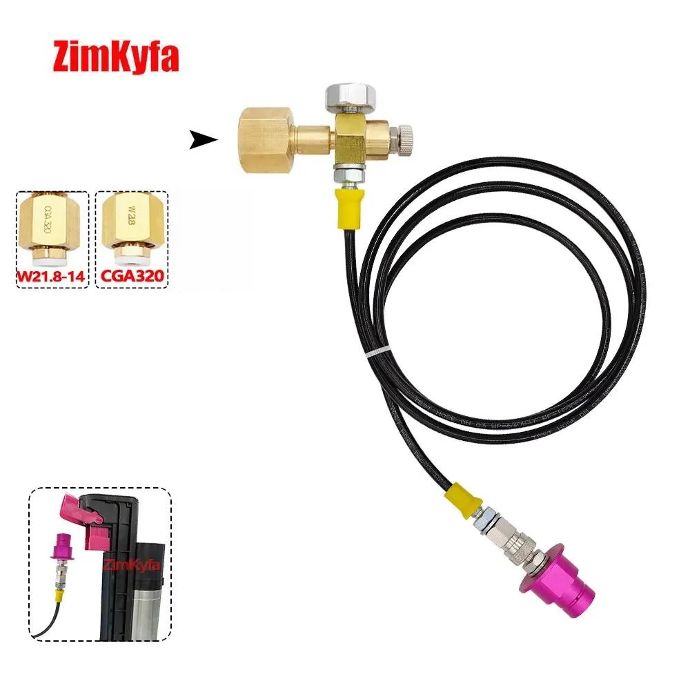 Linha De Soda Para Tanque De CO2 Externo, Garrafa De Dióxido De Carbono, Adaptador De Água Espumante, Conexão Rápida, Soda Art, Soda Maker