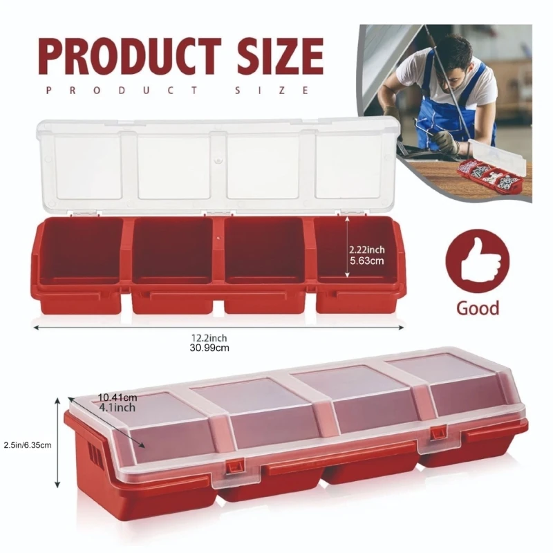   Fastener Storage Box Set for Shelf Storage and Garage Supply Sorting