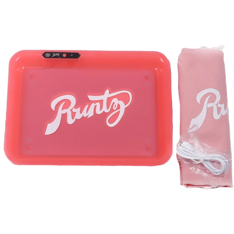 LED Rolling Tray for smoking Runty Manual Control Lighting Changes Glow Tray Tobacco Tray Box Smoking Accessories USB charging