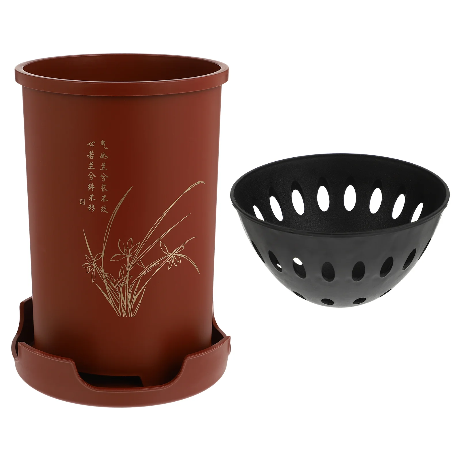 Vase Orchid Pot Home Flower Novel Flowerpot Flowerpots Holder Creative Practical Brown