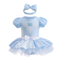 Infant Jumpsuit Ins Baby Crawling Suit Girl Cute Frozen Elsa Princess Dress Cotton Halloween Dress Dress
