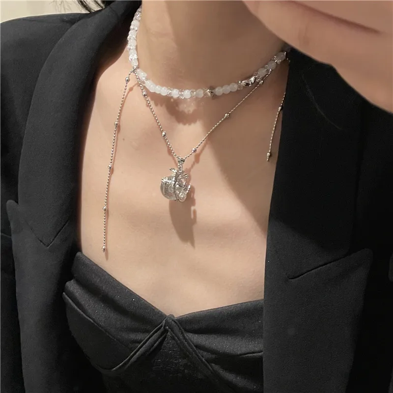 Minority design guchao wind complex Gulong new Chinese shanhaijing dragon pattern guofeng necklace clavicle chain  free shipping