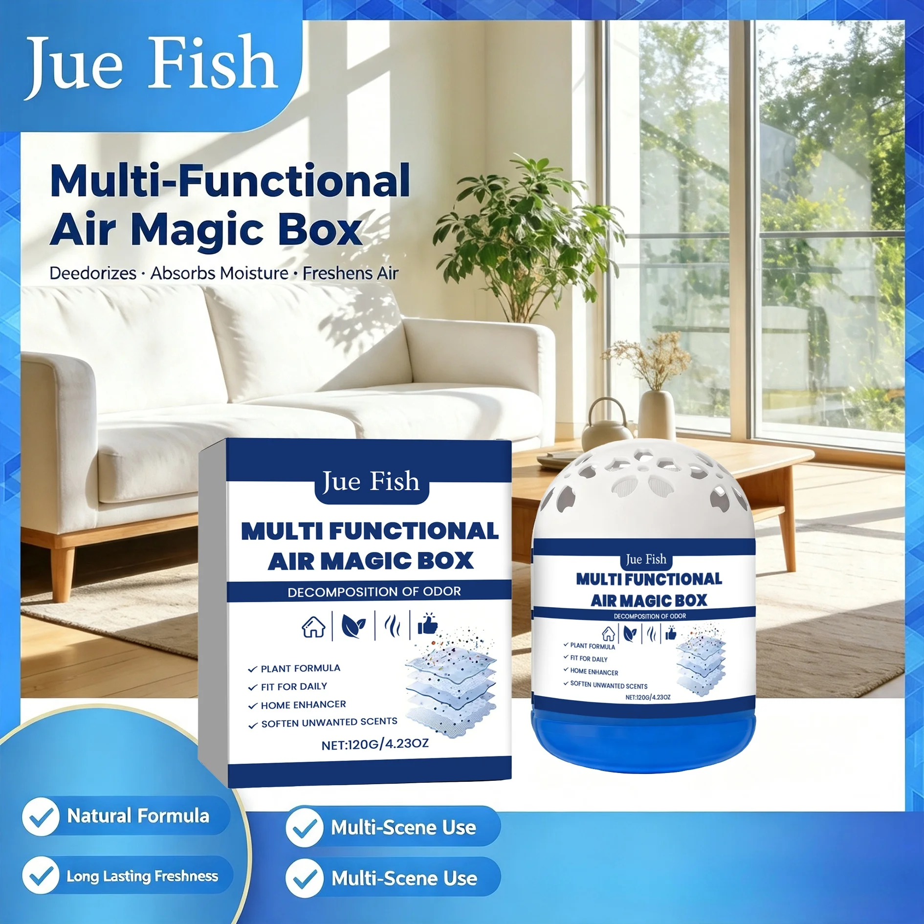 Air Freshener Box Home Car Odor Eliminator Calcium Chloride Dehumidifier Moisture Absorber Reusable Bathroom Natural Deodorizer