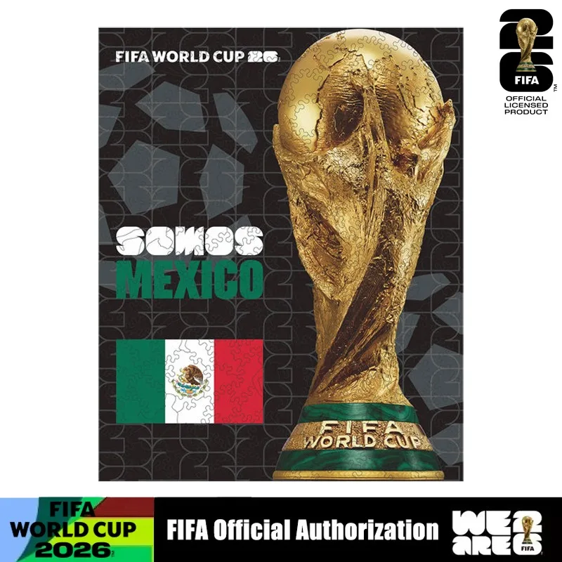 Mexiko-Trophäe Thema FIFA Weltmeisterschaft Holz-Puzzle Fußballspiel Souvenir Sammlerstück Geschenk für Erwachsene Heimdekoration Familienspiel