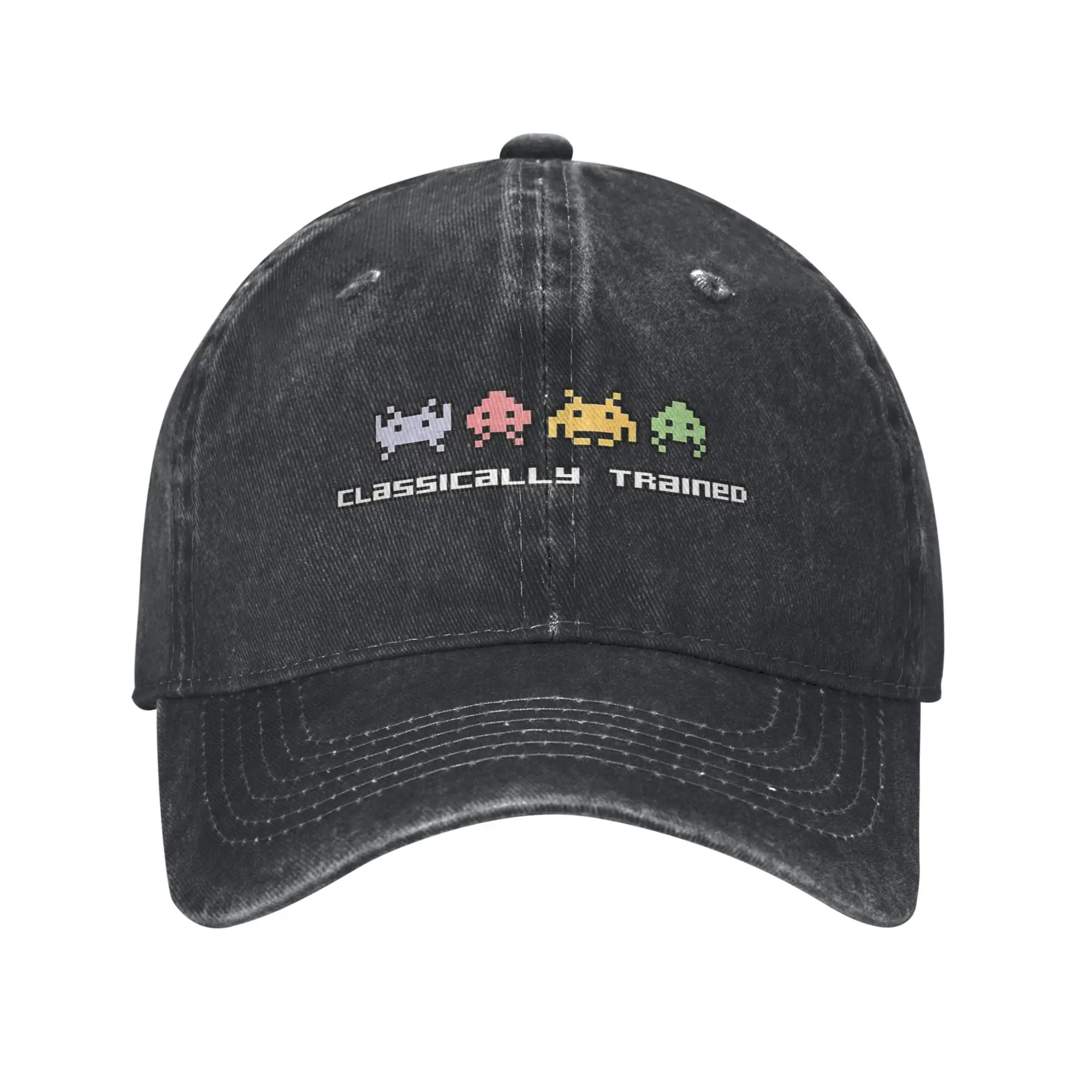 Classically Trained Space Invaders Baseball Caps Vintage Distressed Denim Washed  Headwear for Men Women Outdoor Caps Hat