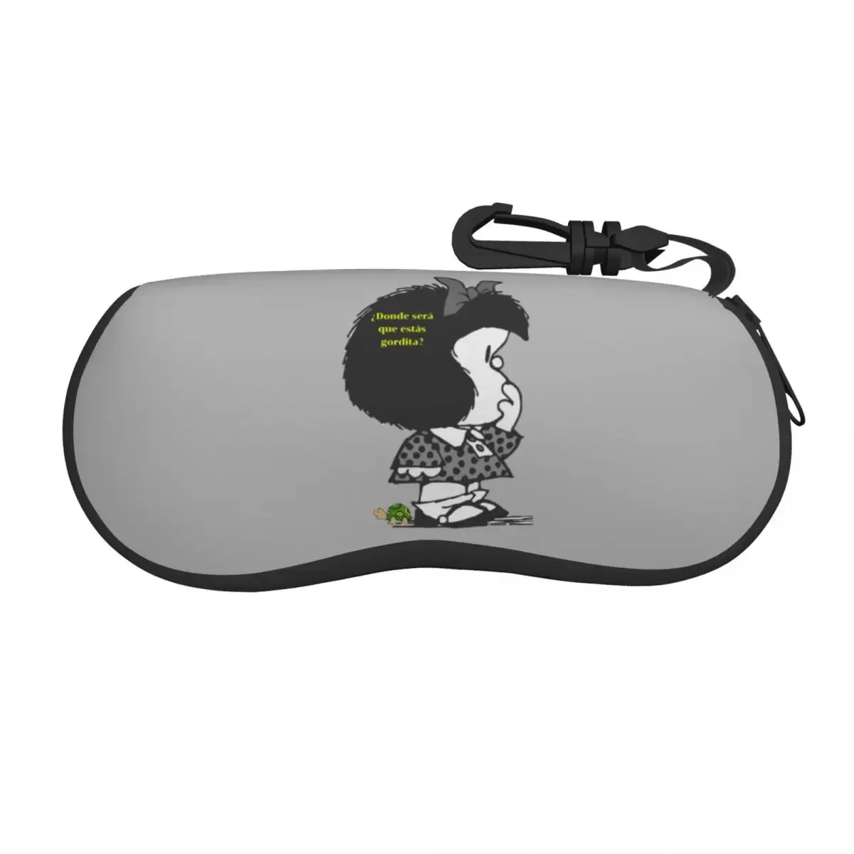 Custom Quino Comic Mafaldas Turtle Sunglasses Soft Case Neoprene Zipper Cartoon Shell Eyeglass Case Protective Box For Glasses