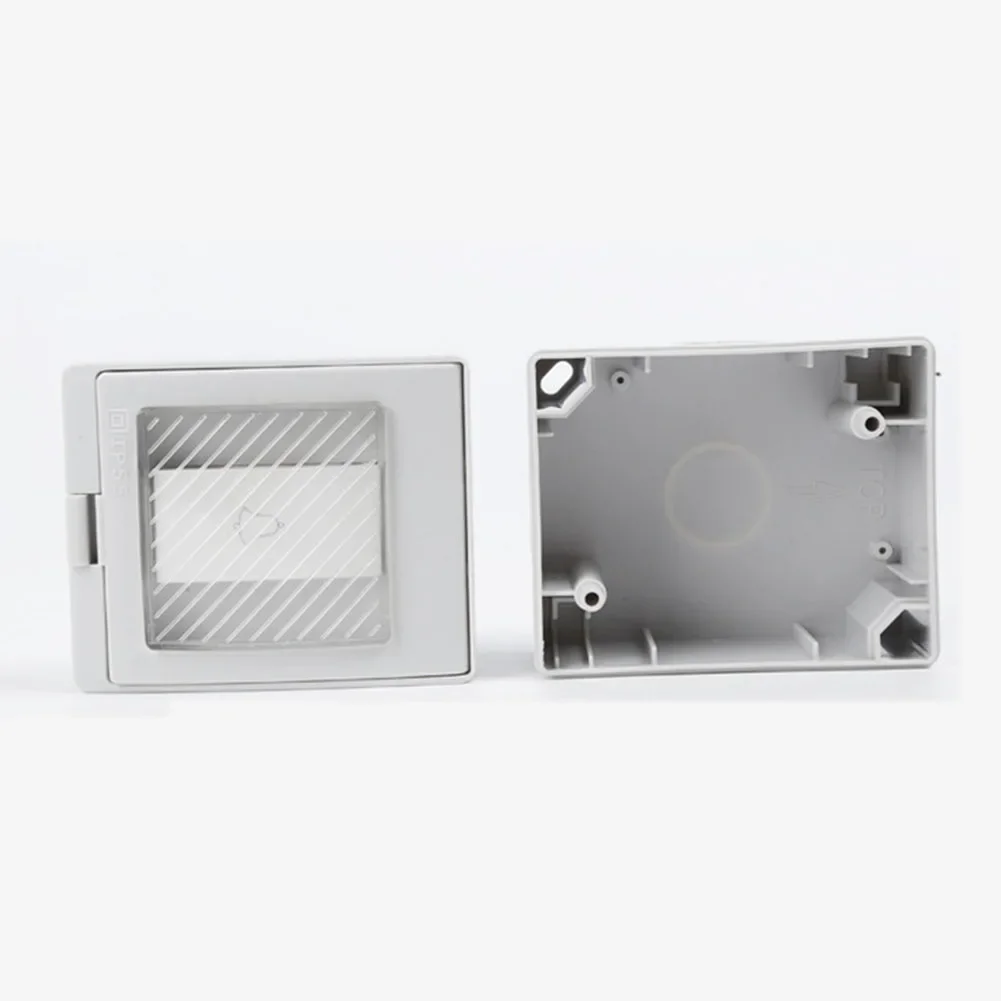 2026 New IP55 Outdoor Waterproof Doorbell Switch Rainproof Wall Socket 250V 16A ABS White Surface=Mount For Home Garden Security
