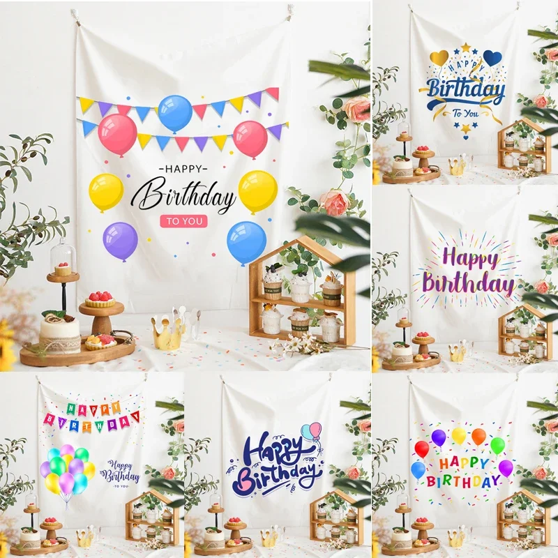 Cute Happy Birthday Party Decorations Wall Tapestry South Korea Backdrop UK Pretty Wedding Girls Room Send Installation Package