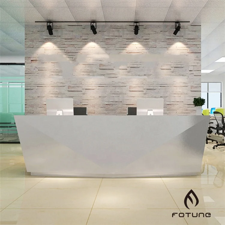 

Hotel Modern Small Artificial Marble Curved Reception Desk