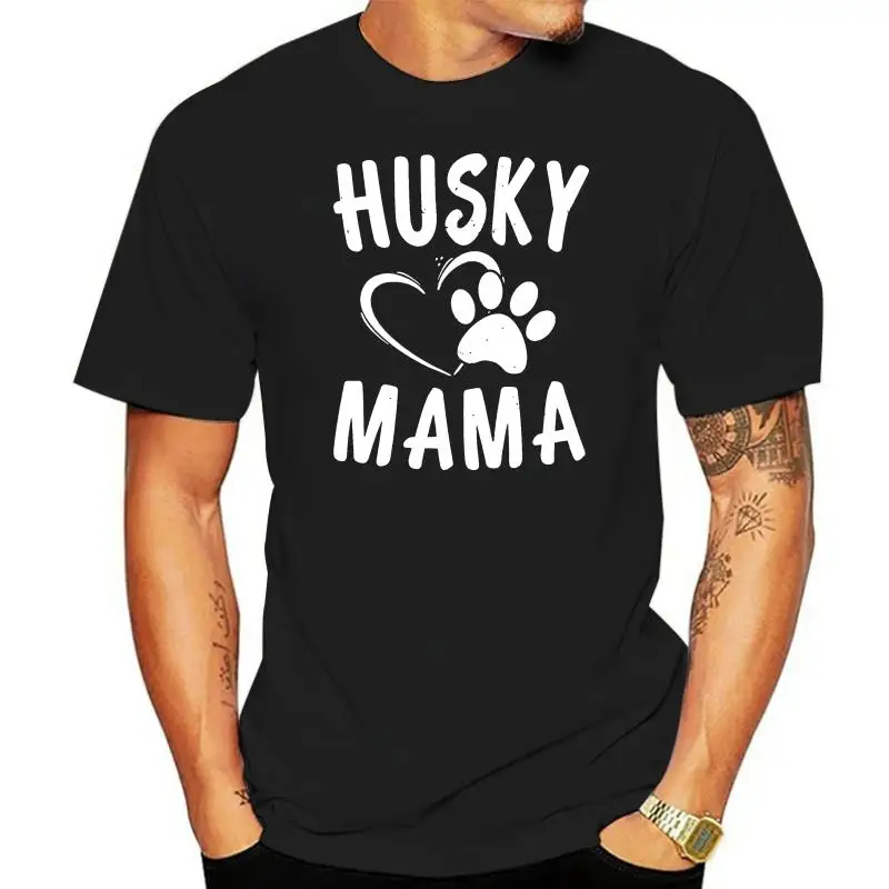 Fun Siberian Husky Mama Gift Dog Lover Apparel Huskies Mom Black, Navy T-Shirt Street Tee Shirt