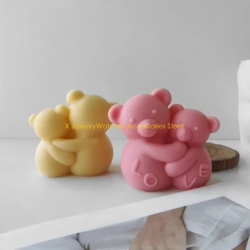 

31KD Hugging Bear Silicone Mold DIY Epoxy Resin Molds Table Ornament Mould Scented Plasters Making Tool Easy to Clean