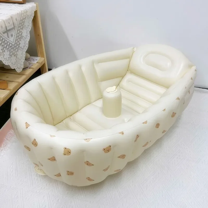 Ins Wind New Portable Children's Inflatable Swimming Pool Newborn Bath Foldable Baby Bath Tub Bath Bathtub Indoor Bathtub