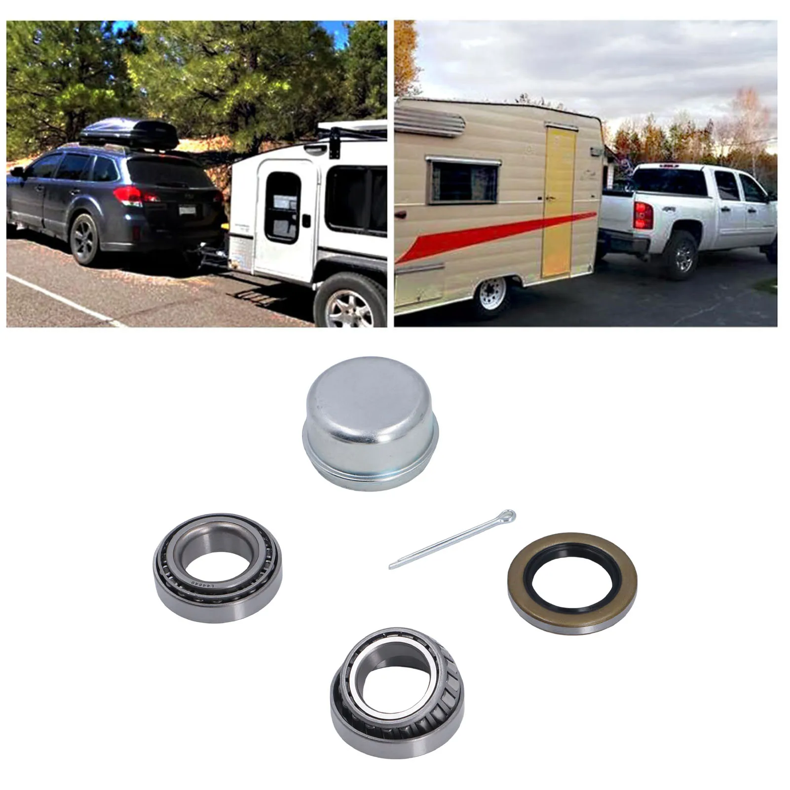 

Boat Trailer Axle Bearing Kit Low Noise Rotating Double Lip Trailer Wheel Hub Bearing Kit L44649 for 1-1/16 Inch Straight Axle