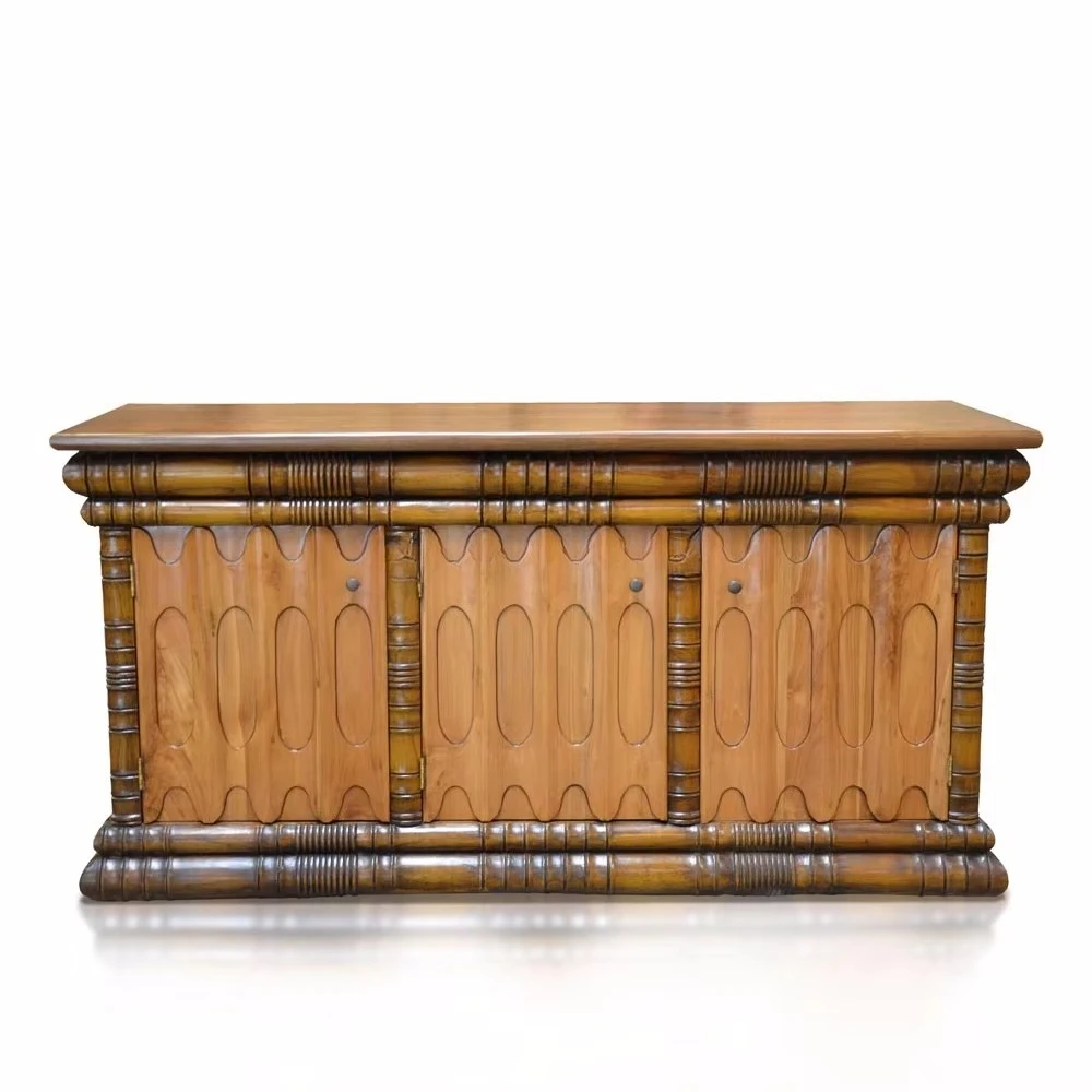 وحدة تحكم بوفيه عتيقة من خشب الساج الطبيعي، أثاث غرفة المعيشة الصلبة W150xH78cm المنزلية