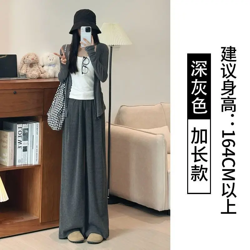 

Широкие брюки, городские женские зимние мягкие плюшевые ночные рубашки для отдыха, уютные брюки из мягкой оболочки с эластичной подкладкой на талии, софтшелл, 2025 г.