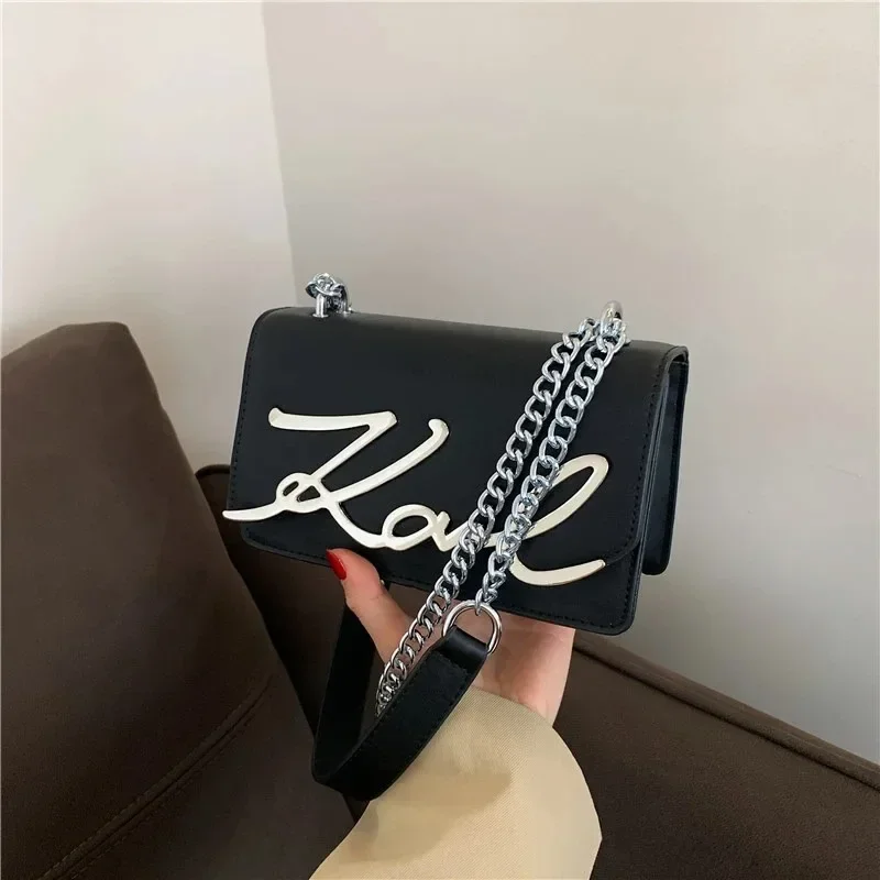 Retro Zipper Women Shoulder Bag Leisure Square Tote Bag Chain Half Month Handbag Luxury Designer Female Letter Crossbody Bag