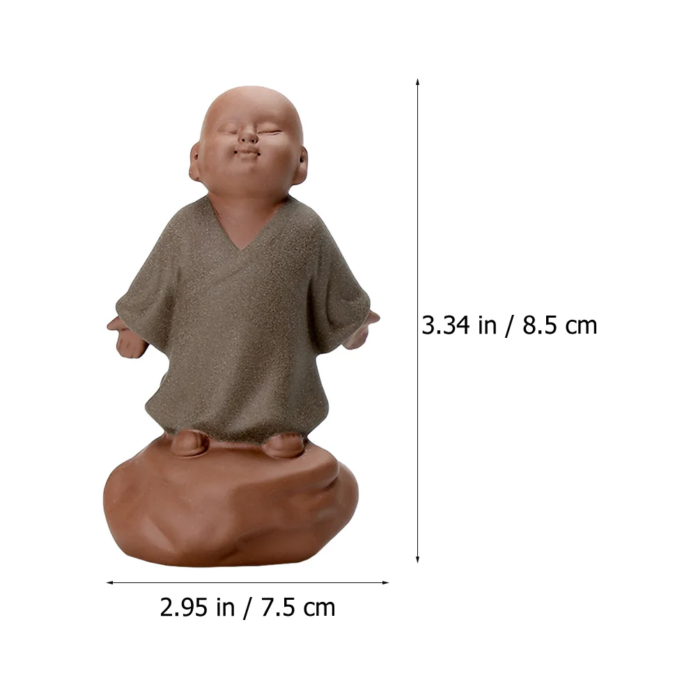 

1Pcs Lovely Monk Tea Pet Adornment Small Compact Easy to Store Decorate Mini Monk Decorations Tea Pet Adornment