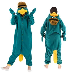 ELEIMOS Halloween Kigurumi Onesie Cartoon Ente Pyjamas Für Erwachsene Kinder Frauen Männer Tier Pyjamas Homewear Cosplay Partei Kostüm