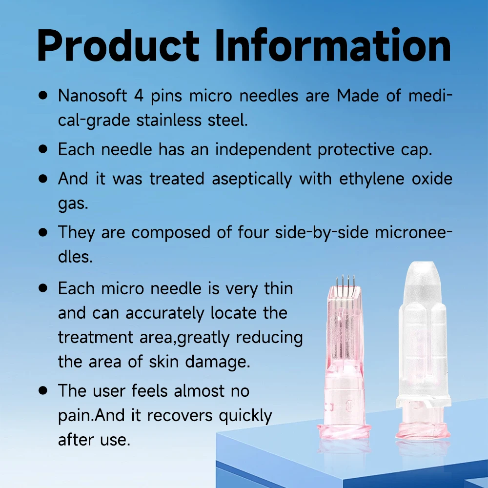 

20pcs syringe connector Medical Small Powder 4needle Disposable 34G -1.2mm/1.5mmUltrafine Mosquito Non Painless Beauty neck tool