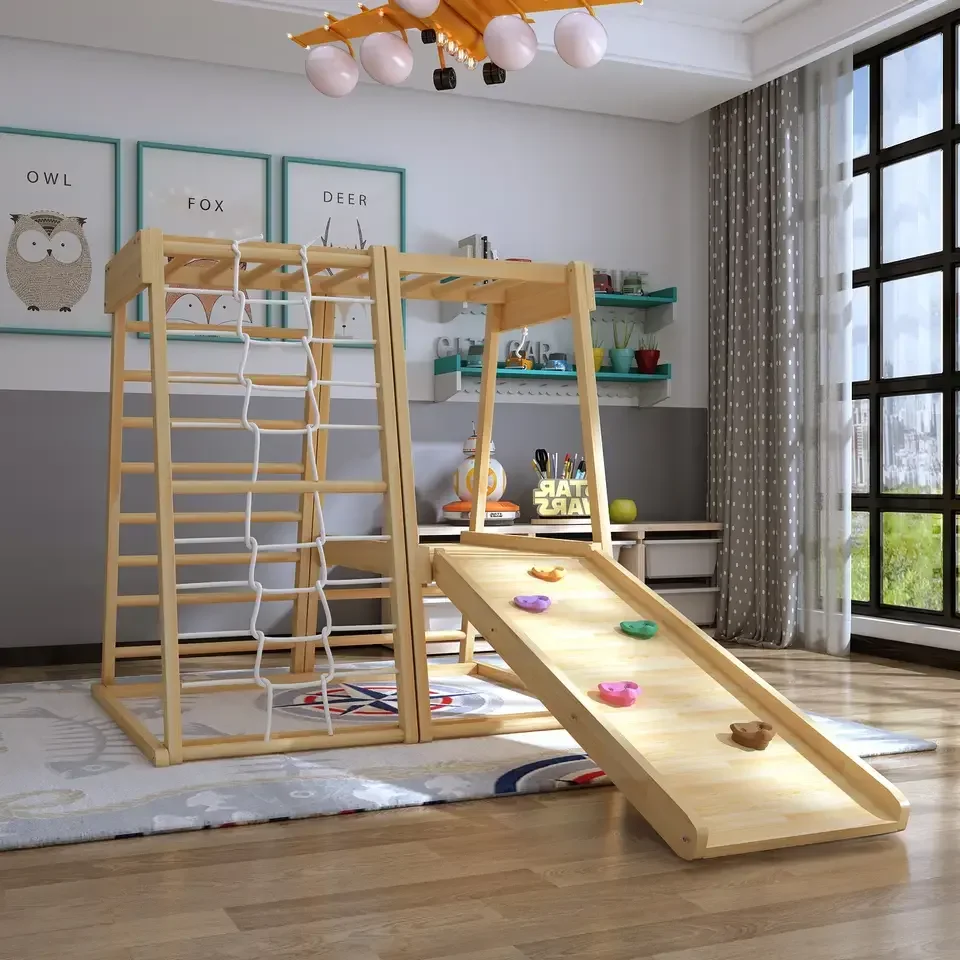 Baby Climbing Frame For Toddler Wooden Indoor Climbing Frame For Children Indoor Climbing Frame Kid Slide Swing Playground