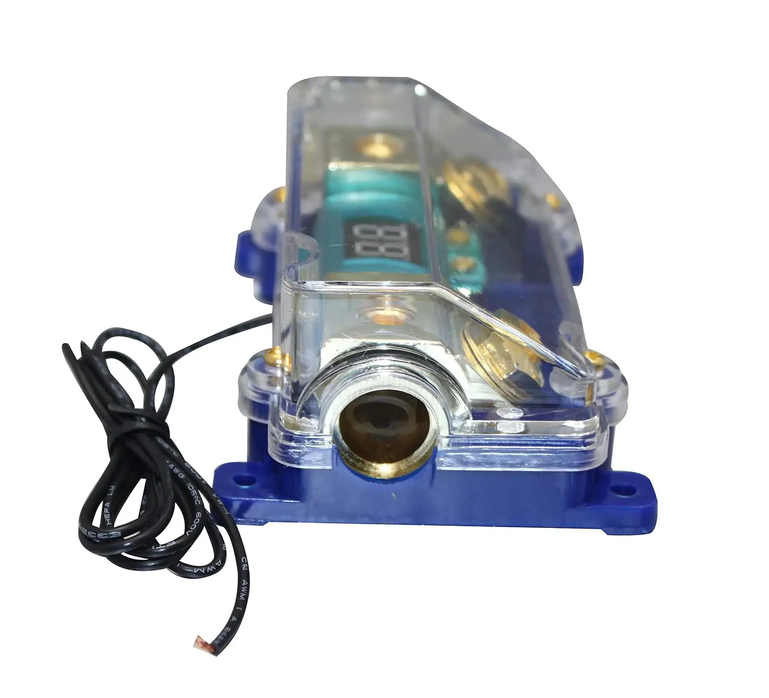500A Digital ANL Distribution Block 0-4 Ga in Out Fuse Holder Two Fuses 12-24V Input Voltage Display