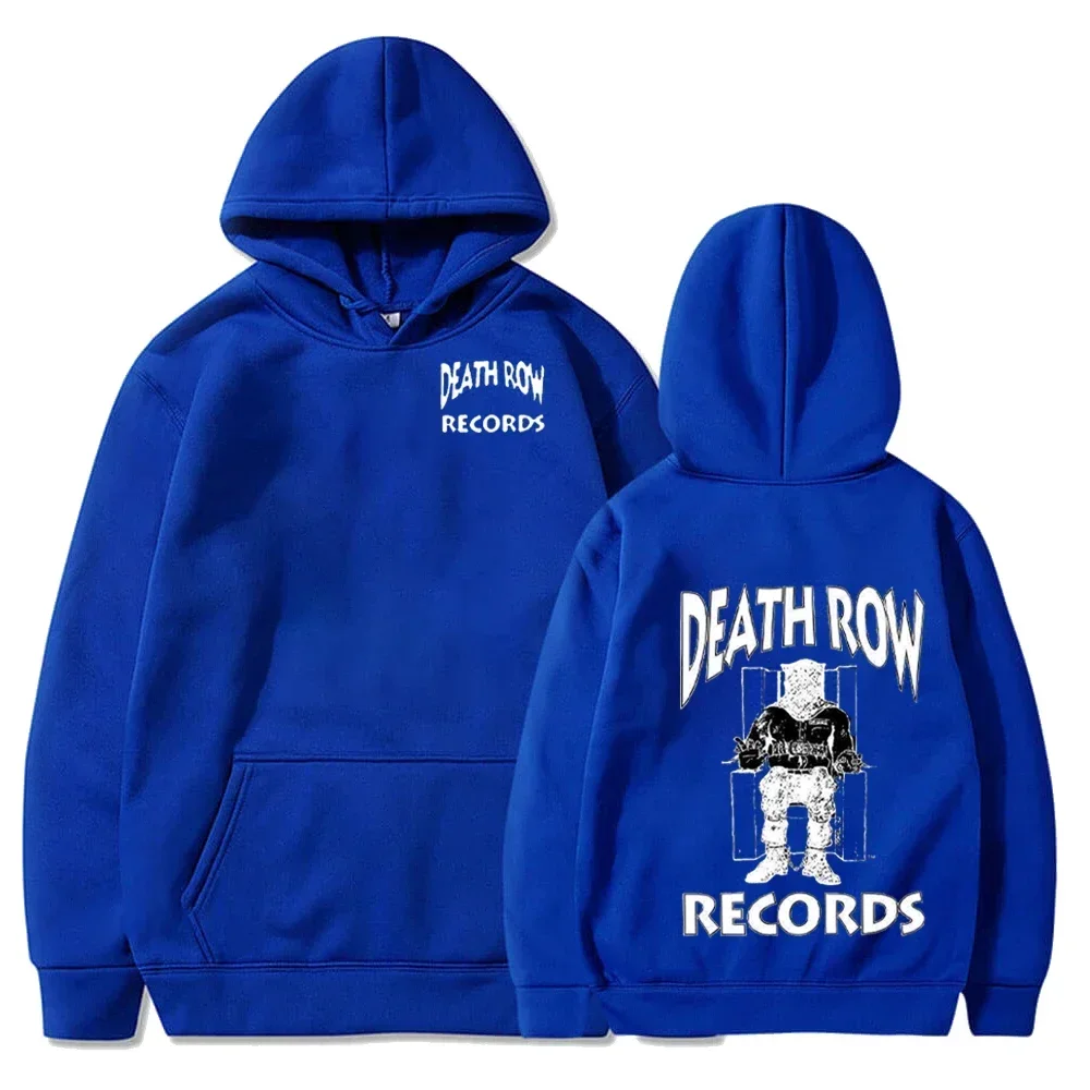 Death Row Records Warm Print Hoodies for Men Women Casual Long Sleeve Hooded Sweatshirts Hip Hop Harajuku Hoodie Y2k Men Tops