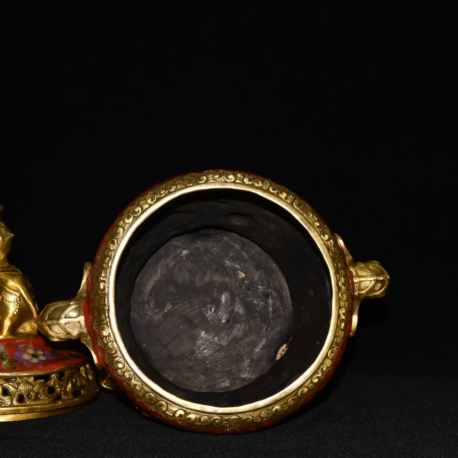 

11-дюймовая старинная бронзовая статуэтка слона с эмалью в технике клуазоне, с ушами слона, на трех ножках, подставка для благовоний, декоративное украшение