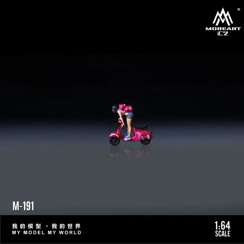 MoreArt سبيكة 1:64 مقياس الفراولة الدب سكوتر دراجة نارية دمية نموذج حلية تذكارية عرض مجموعة هواية هدية #6