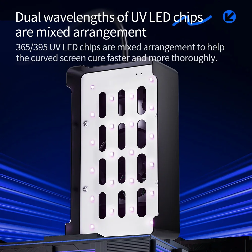 QianLi UVC17 Integrated UV Curing Lamp with 22pcs 365/395 LED Chips for PC Phone OCA Screen Glass Laminating Curing UV Adhesive