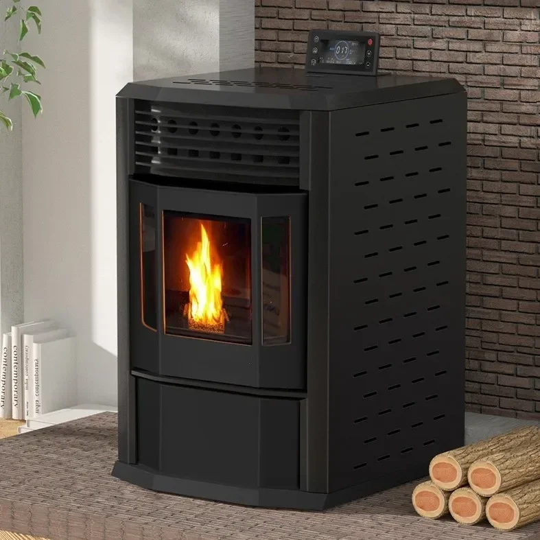 Fireplace Heater, Low-cost and Low-energy, True Fire Wood Chip Burning Stove, High Temperature Resistant Glass, Warm and Non Dry