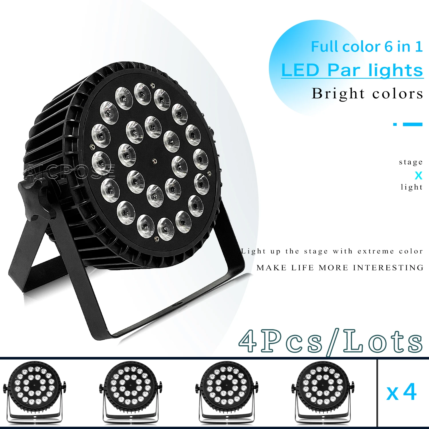 aluminio led wall washing lamp controle dmx para dj disco wedding party iluminacao em 24x18w rgbwa uv pcs lotes 01