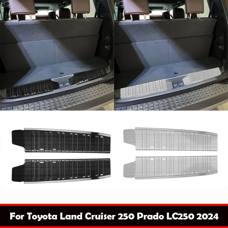 

Для Toyota Land Cruiser 250 Prado LC250 2024 2025 стальная встроенная защита заднего бампера, порог багажника, порог, протектор