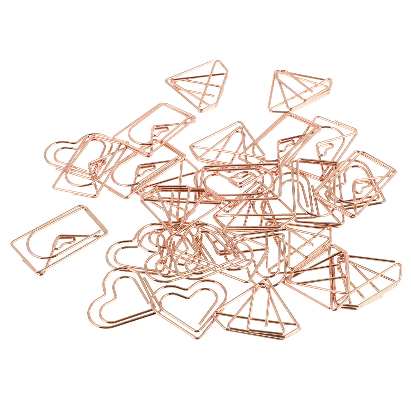 30 stuks kleine metalen paperclips hart diamant envelopvormen voor kantoor schooldocumenten leuke gekleurde paperclips