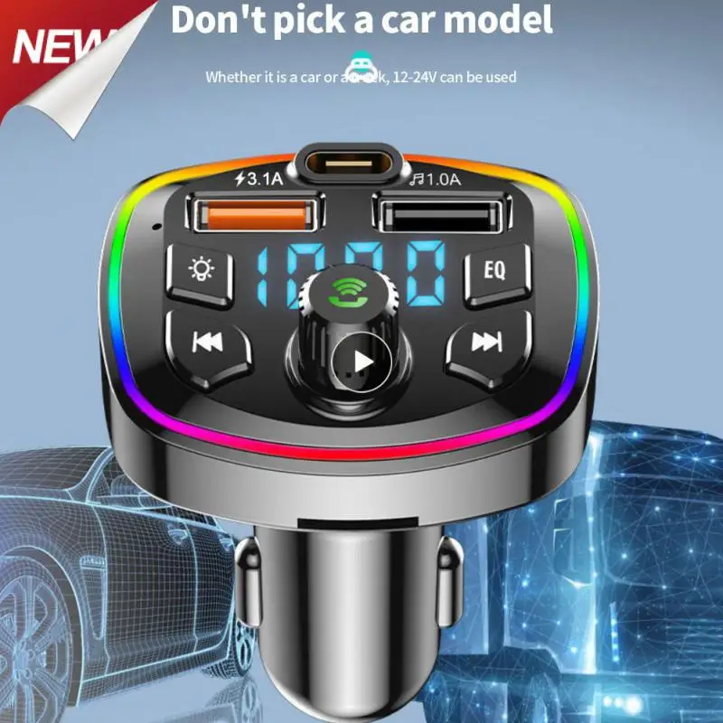 Fm-передатчик Pd 18 Вт Type-c, быстрая зарядка, автомобильные аксессуары с двумя Usb-портами, Mp3 музыкальный плеер без потерь, музыка, прикуриватель