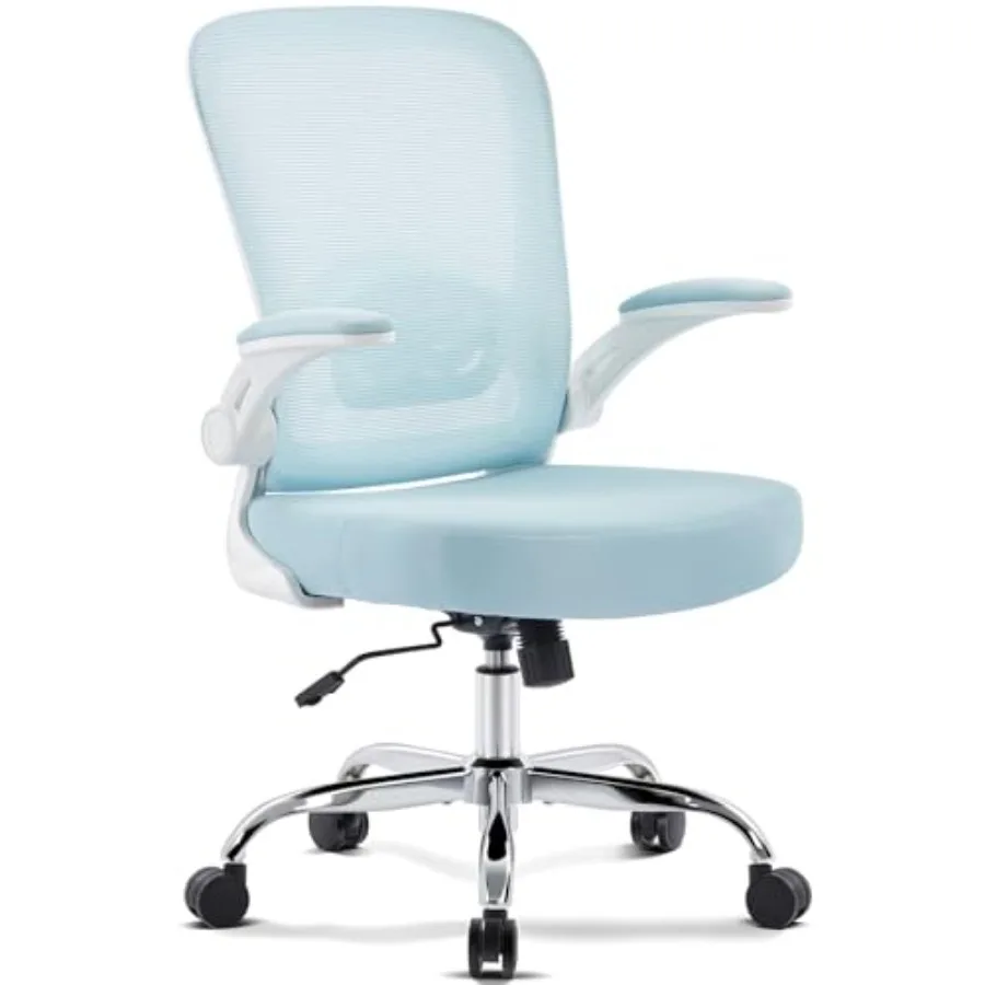 

Офисное кресло с эргономичной сетчатой спинкой, регулируемой поясничной опорой, откидными подлокотниками и колесиками для руководителя