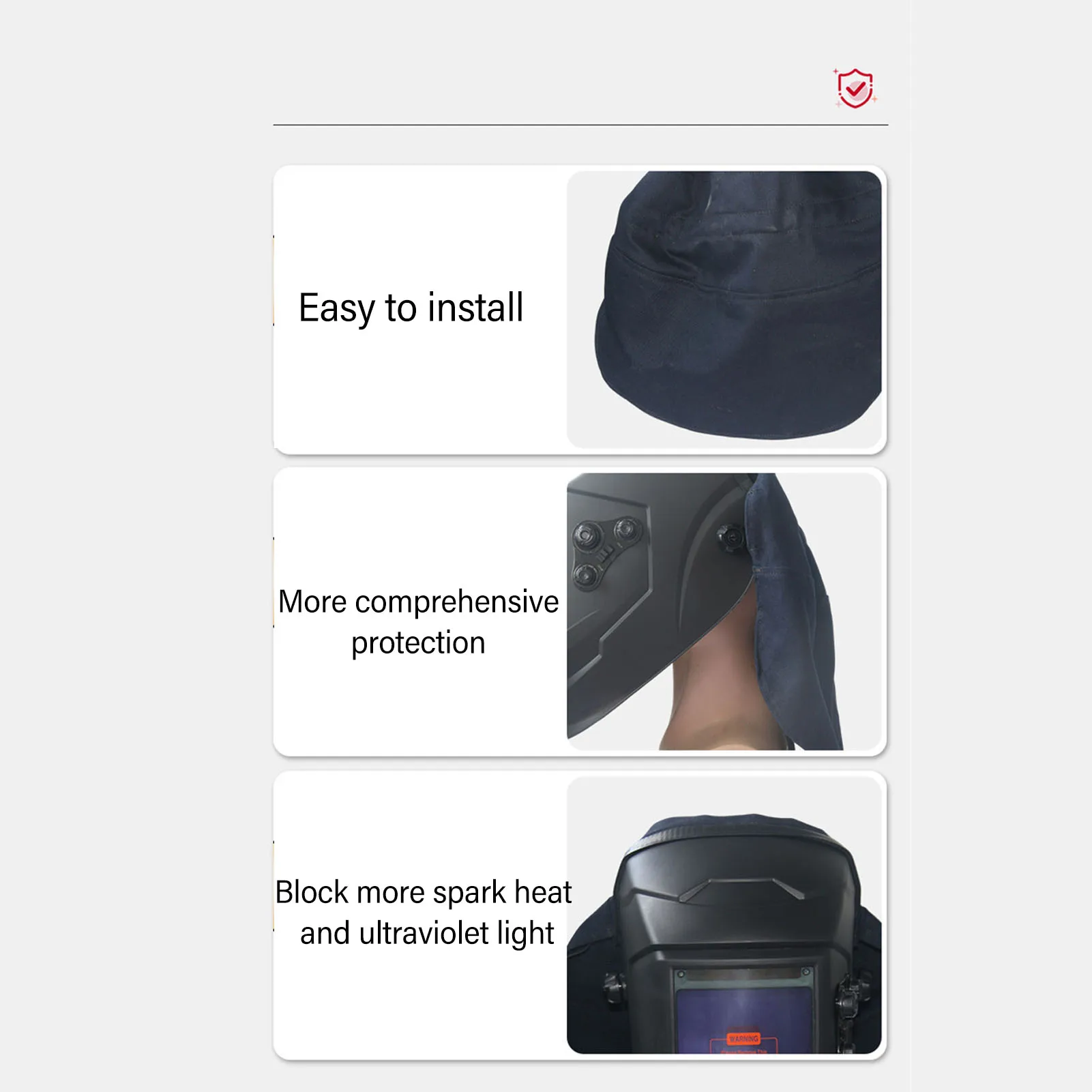 Welding Helmet Extended Protective Cover Welding Cap Flame Retardant Bib Anti-Scalding/Safe/Easy To Install/Durable