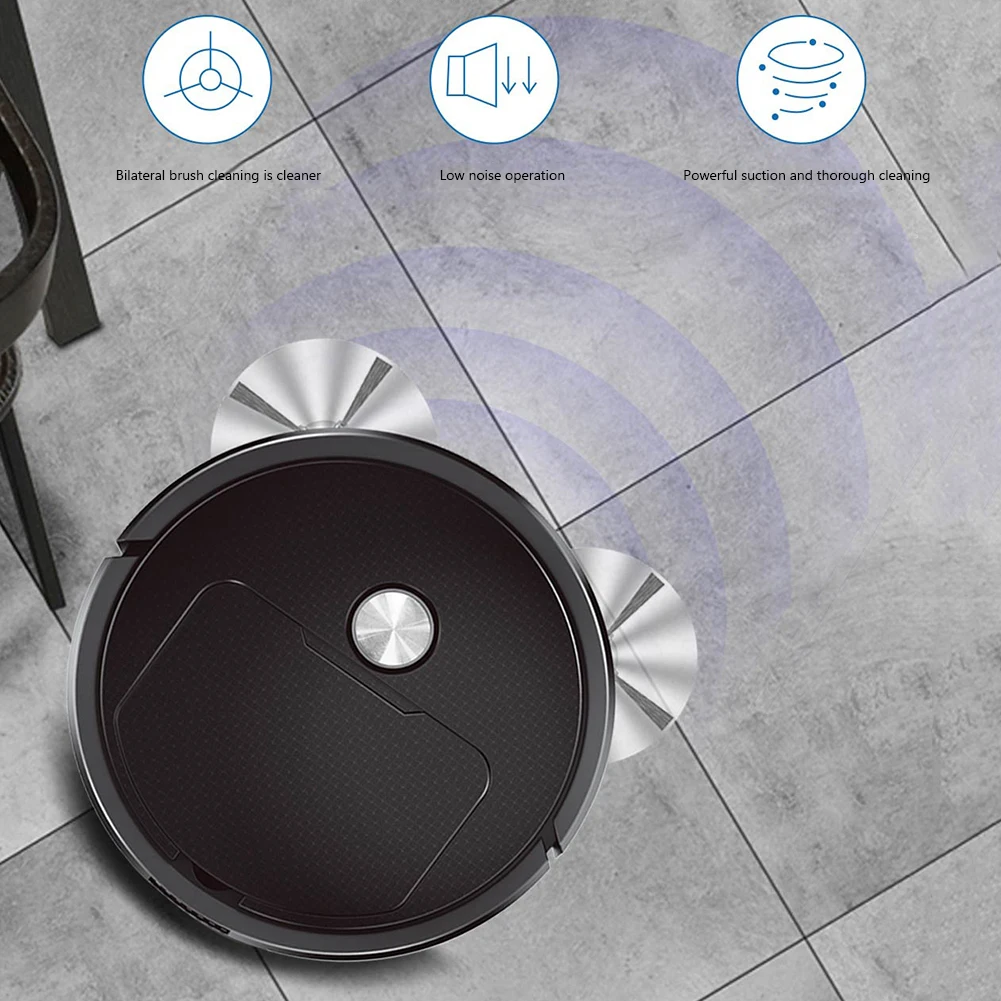 3-in-1 Wireless Smart Robot Vacuum Cleaner 1200mAh Rechargeable Sweeping Robot Automatic Sweeping Machine Low Noise Labor Saving