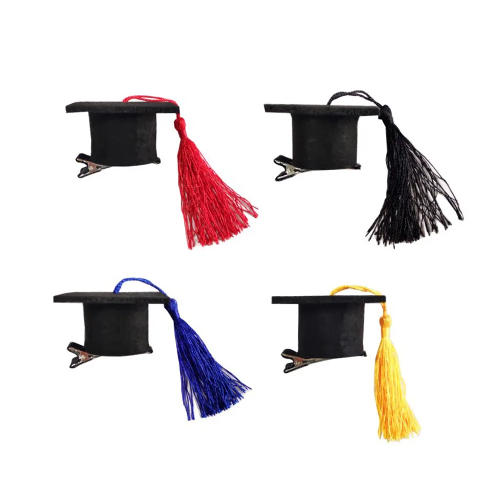 

3 Pcs Doctoral Hairpins Premium Material Graduation Hat Design Party Accessories Tassel Barrettes Hairstyle Decorations