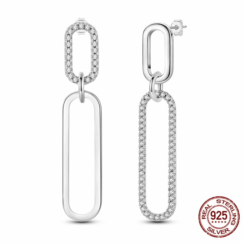 

2026 Hot Selling 925 Sterling Silver Asymmetrical Geometric Shapes Earrings Suitable For Girls Charming Jewelry Gifts